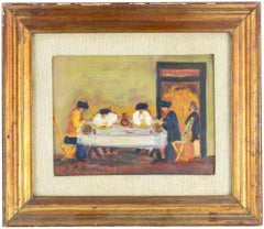 Nella taverna - Tecnica mista di Sirio Pellegrini - 1969