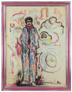 Worker - Aquarell von Sirio Pellegrini - 1960er Jahre
