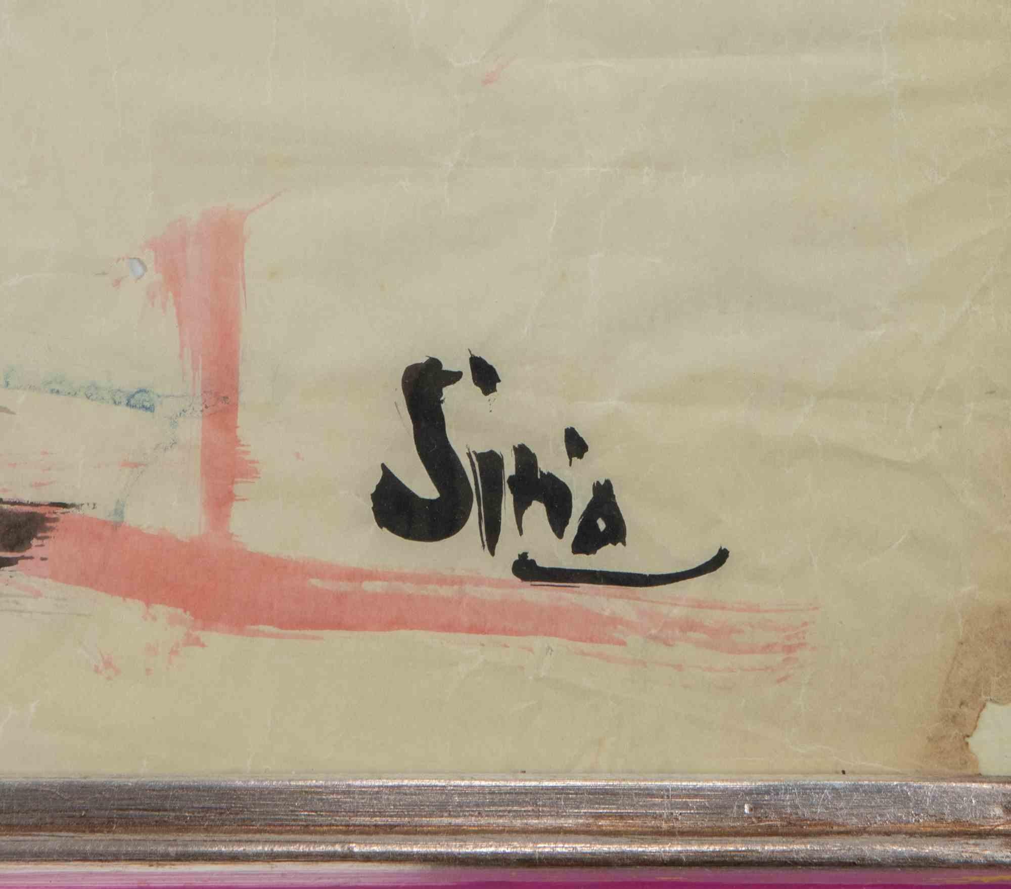 Worker - Aquarell von Sirio Pellegrini - 1960er Jahre im Angebot 3