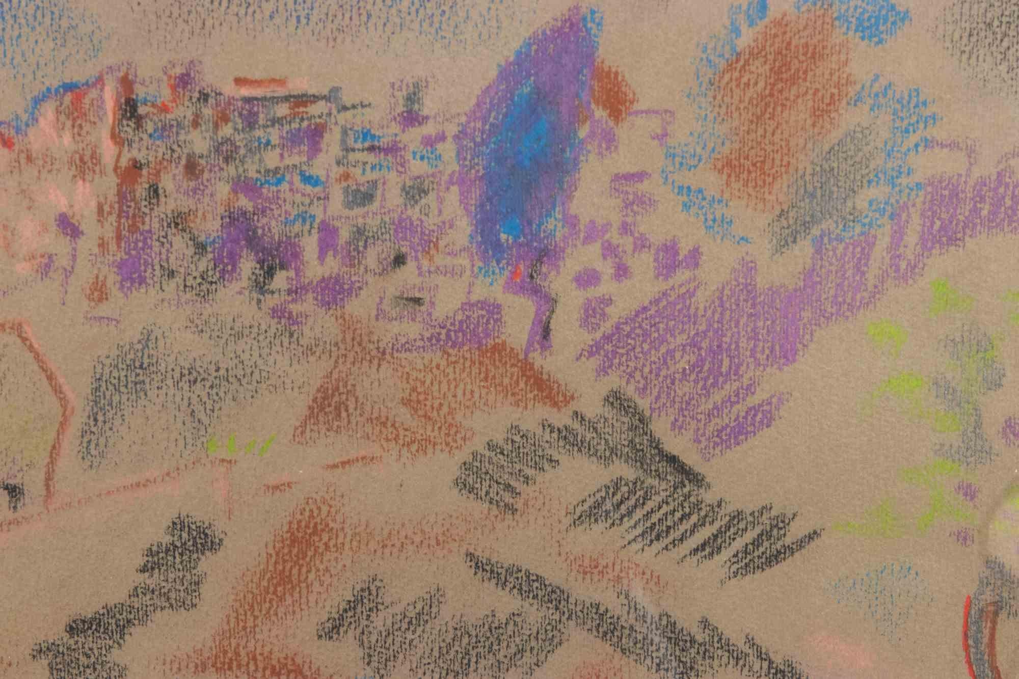 Cavallo al pascolo - Dipinto ad olio di Sirio Pellegrini - Anni '60 in vendita 2