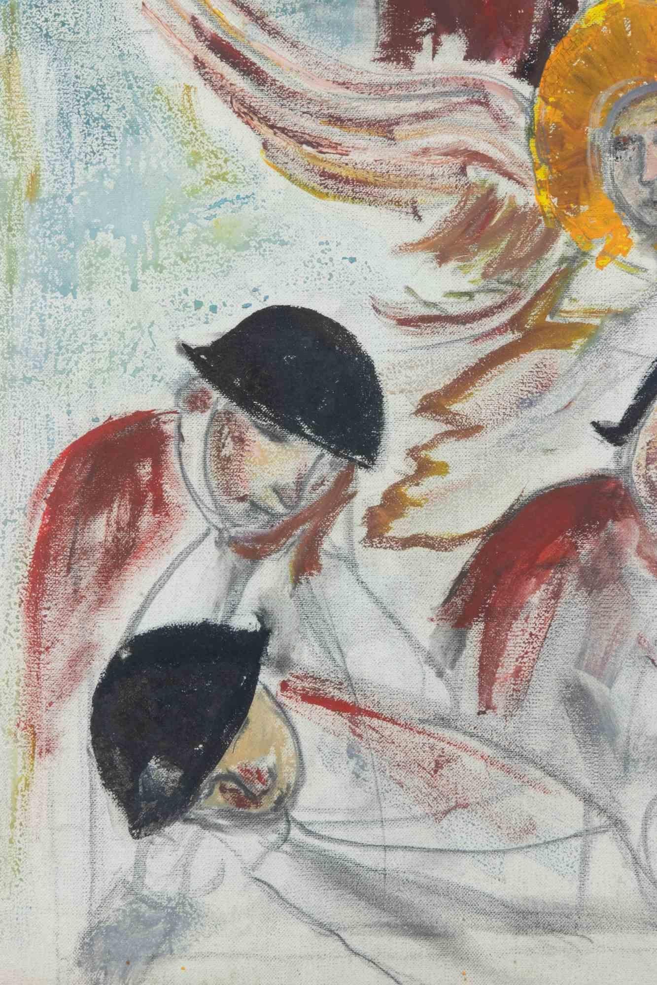 Characters - Mixed Media on Paper by Sirio Pellegrini - 1960 For Sale 2