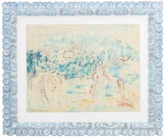 Landschaftslandschaft – Mischtechnik auf Papier von Sirio Pellegrini – 1971