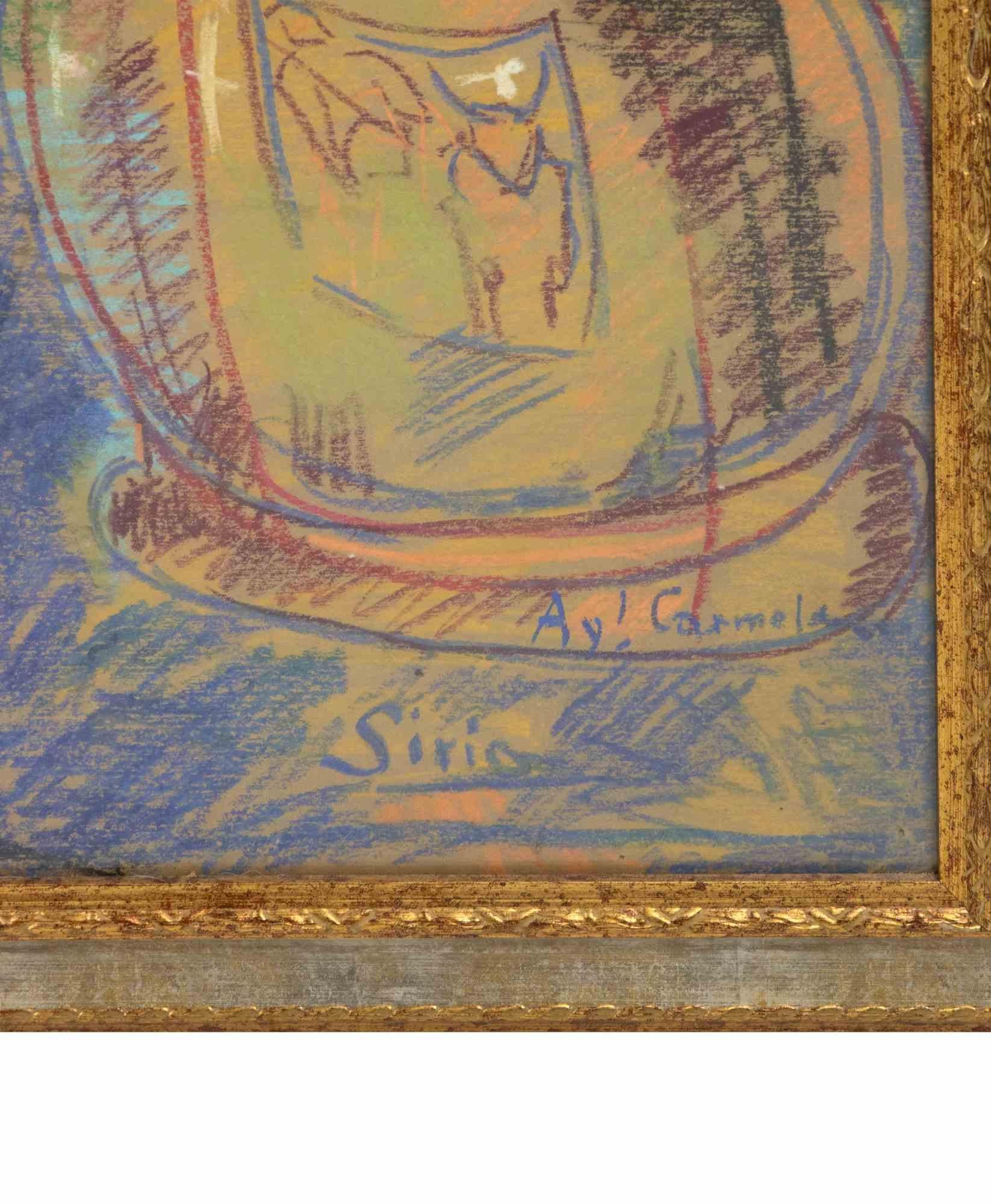 Desnudo bajo el árbol - Dibujo de Sirio Pellegrini - Años 60 en venta 2