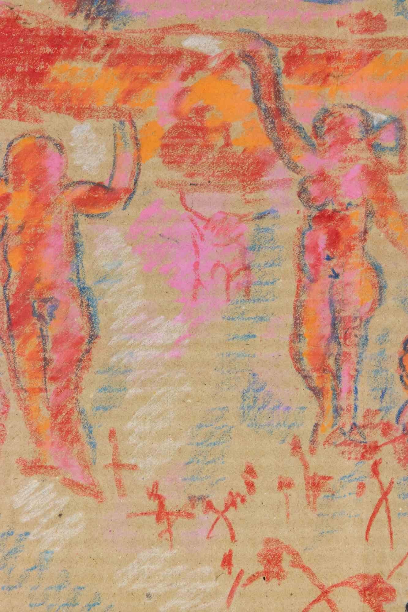 Celebration – Zeichnung von Sirio Pellegrini – 1960er Jahre im Angebot 1