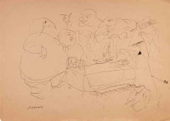 Vintage Characters - Drawing by Mino Maccari - mid-20th Century