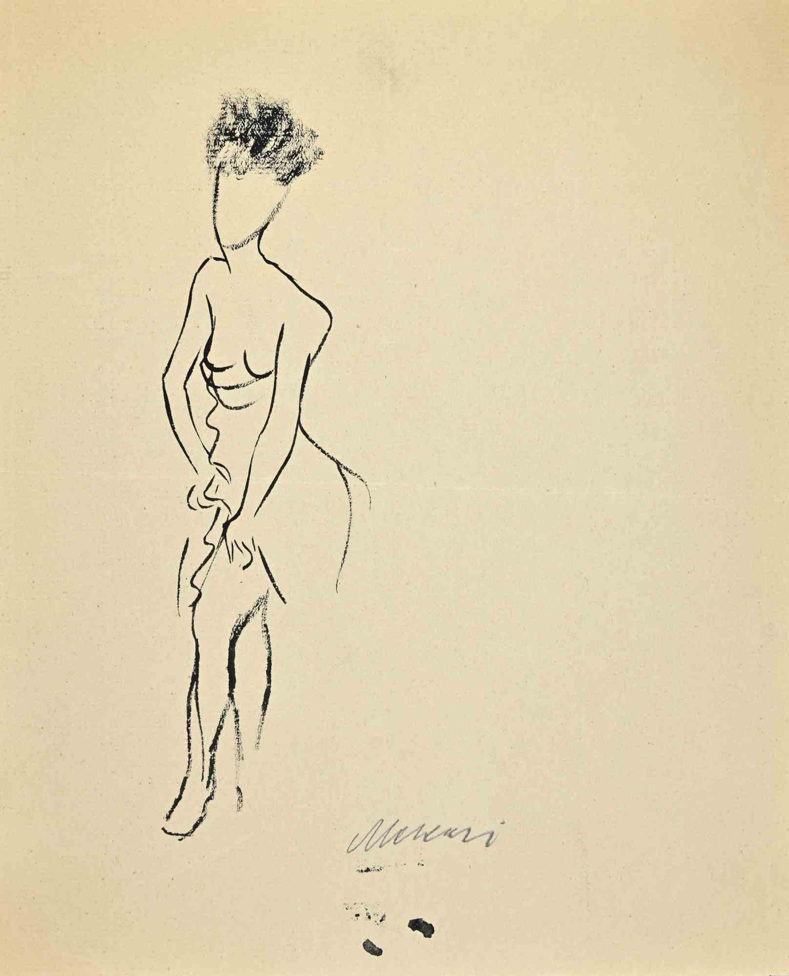 Woman - Drawing by Mino Maccari - 1960s