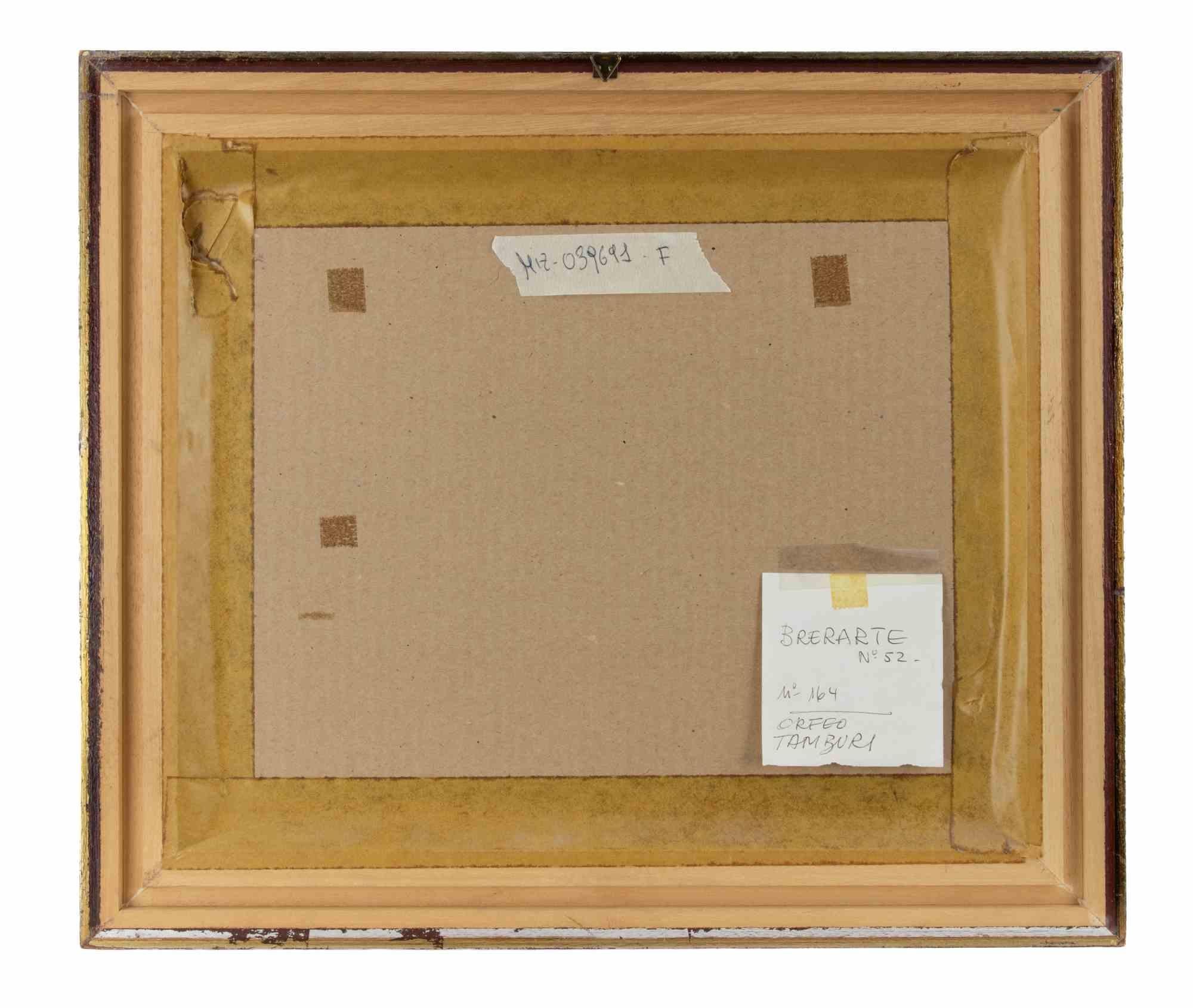Casas en París - Dibujo de Orfeo Tamburi - Años 50 en venta 3