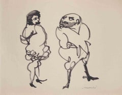 Personajes - Dibujo de Mino Maccari - 1950 ca.