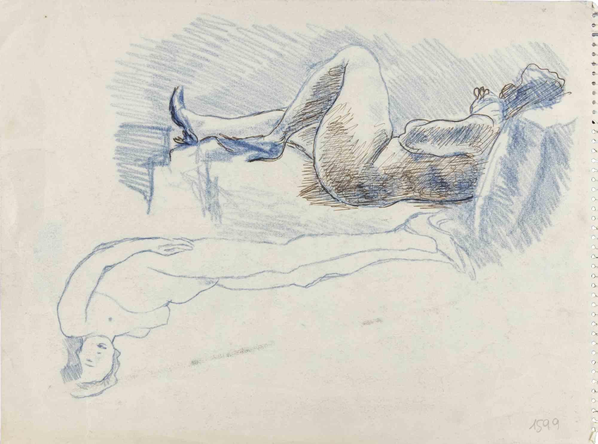 Aktdarstellungen – Zeichnung von Mino Maccari – 1934 ca.