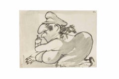 Porträt von Minister Scelba – Zeichnung von Mino Maccari – 1954