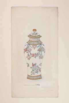 Chinesische Vase – Zeichnung von Gabriel Fourmantraux – 1930er Jahre