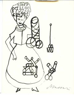 Juguetes - Dibujo de Mino Maccari - Mediados del siglo XX