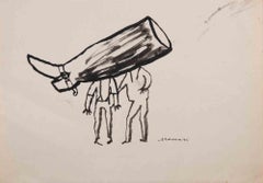 The Fixed Idea - Zeichnung von Mino Maccari - 1940er Jahre