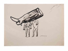 The Fixed Idea - Drawing by Mino Maccari - 1940s