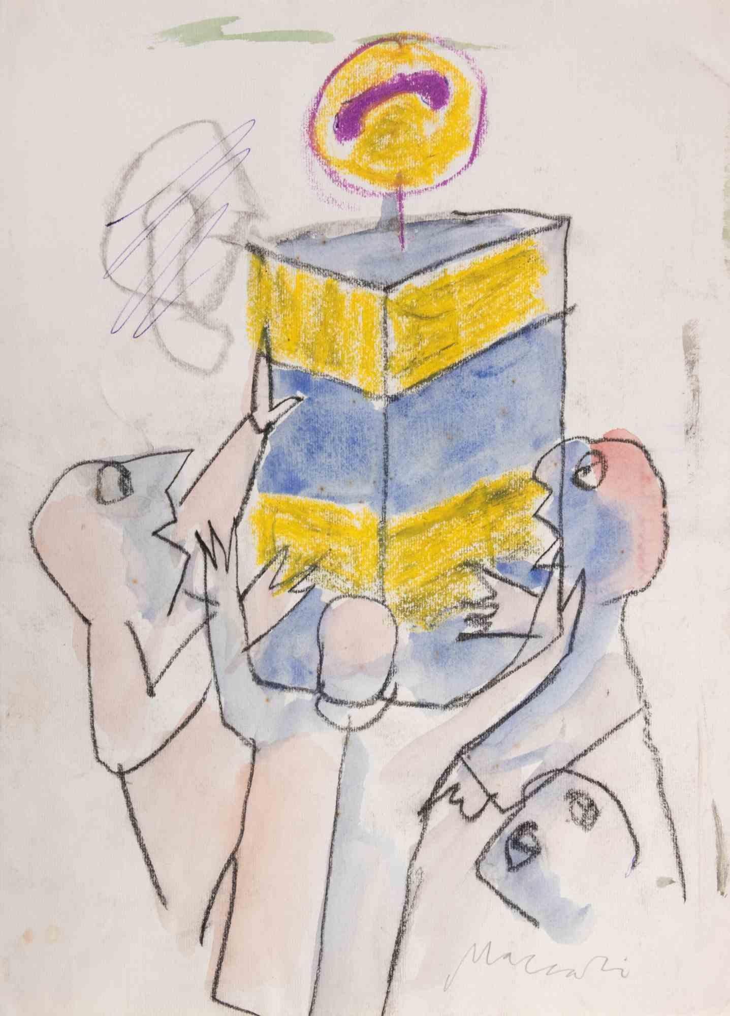 Das geliebte Telefon – Zeichnung von Mino Maccari – 1975