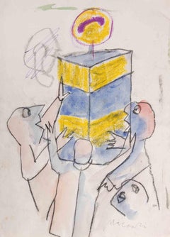 Das geliebte Telefon – Zeichnung von Mino Maccari – 1975