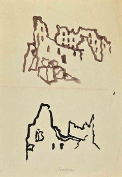 The Rocks – Zeichnung von Mino Maccari – 1940er Jahre