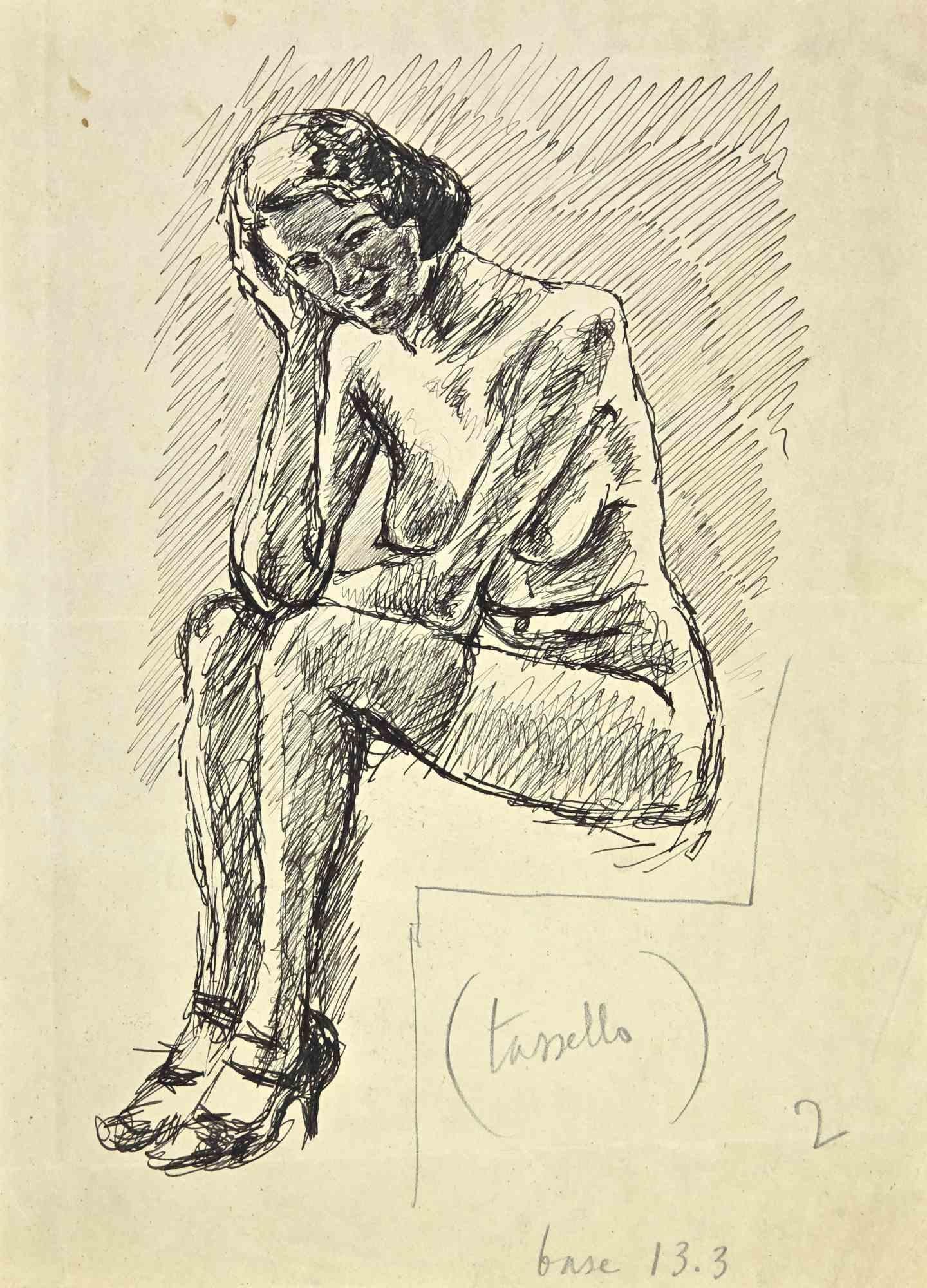 Dessin à la plume sur papier réalisé par Mino Maccari en 1932.

Non signé.

Publié dans "Il Selvaggio", n.12, p.83, 1932.

Très bon état.