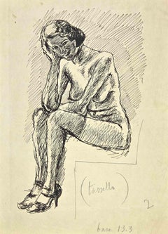 Desnudo - Dibujo de Mino Maccari - 1932