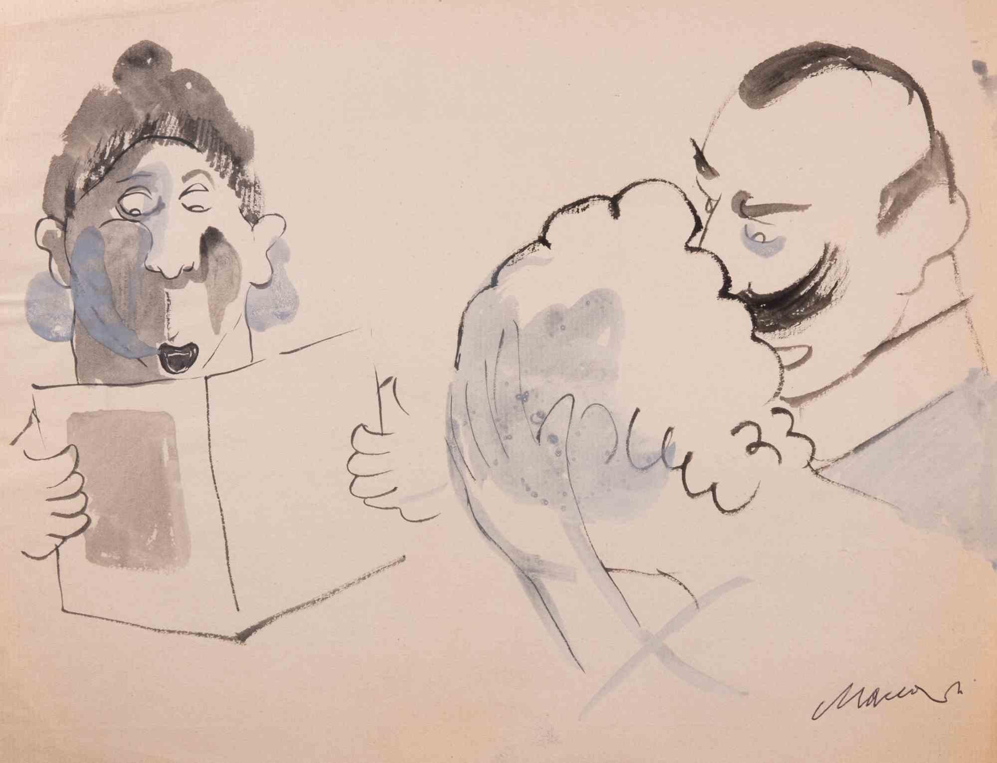 Characters - Drawing by Mino Maccari - 1932 ca.