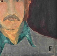 Portrait of Man - Tempera on Board - 1974
