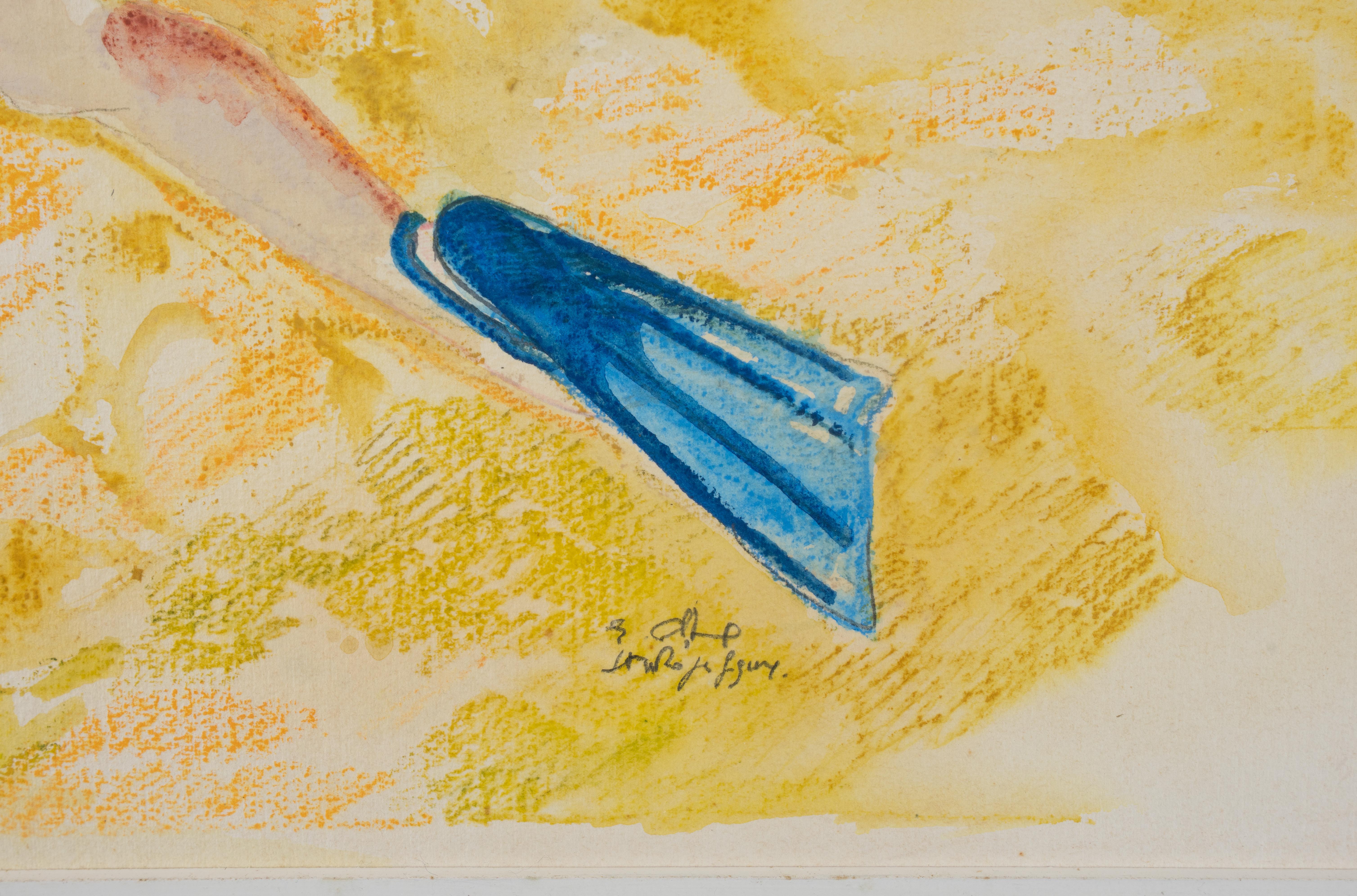 Diving at the Sea - Drawing by Ennio Calabria - 1970s For Sale 4