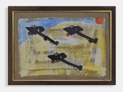 Three Planes in Flight - Drawing by Lillo Bartoloni - 1970s