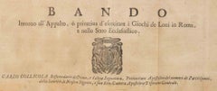 Bando Intorno all'Appalto dei Giochi dei Lotti in Roma - 1725 ca