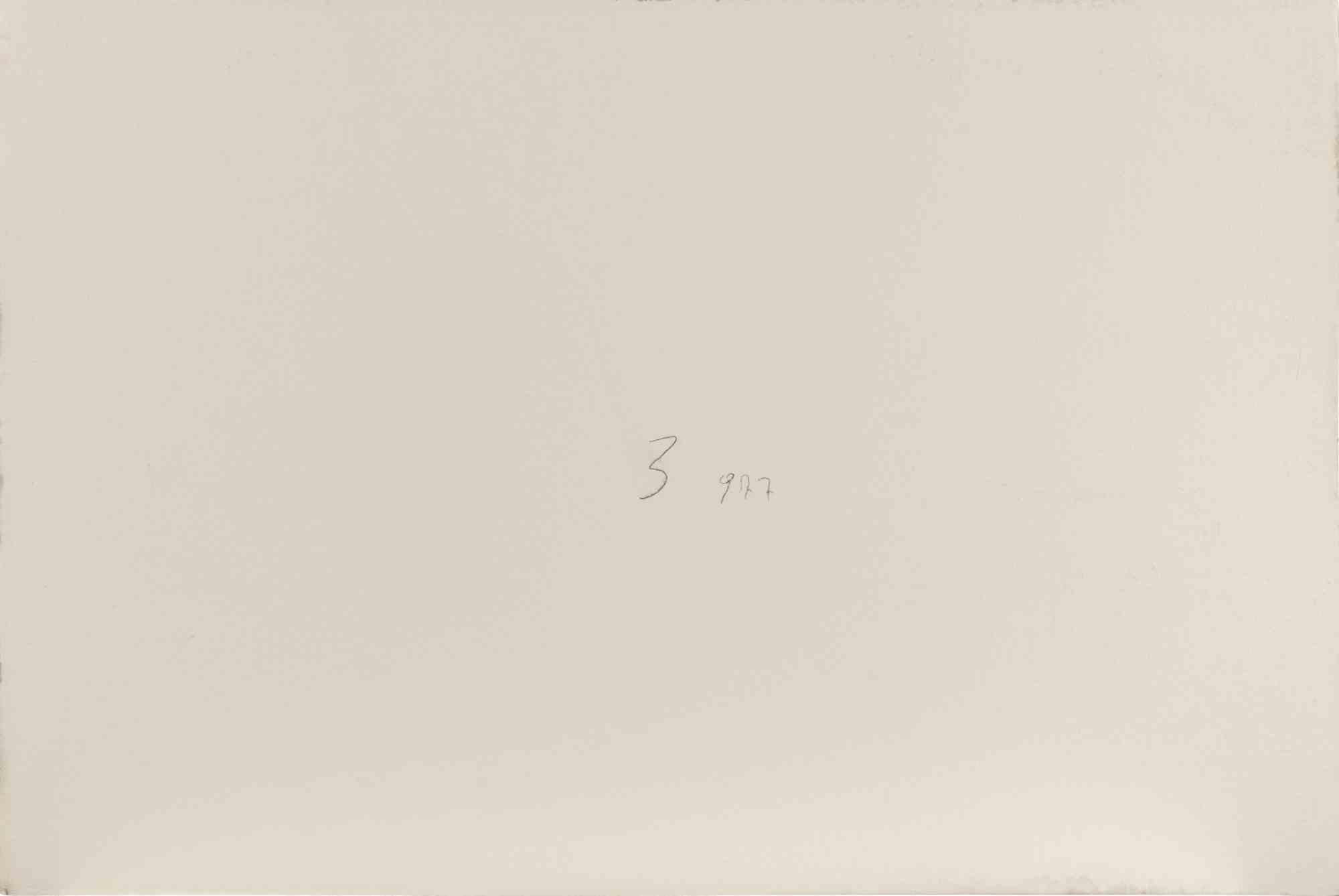 Vue de la lagune de Venise - Dessin de Carlo Ravagnan - 1977 en vente 1