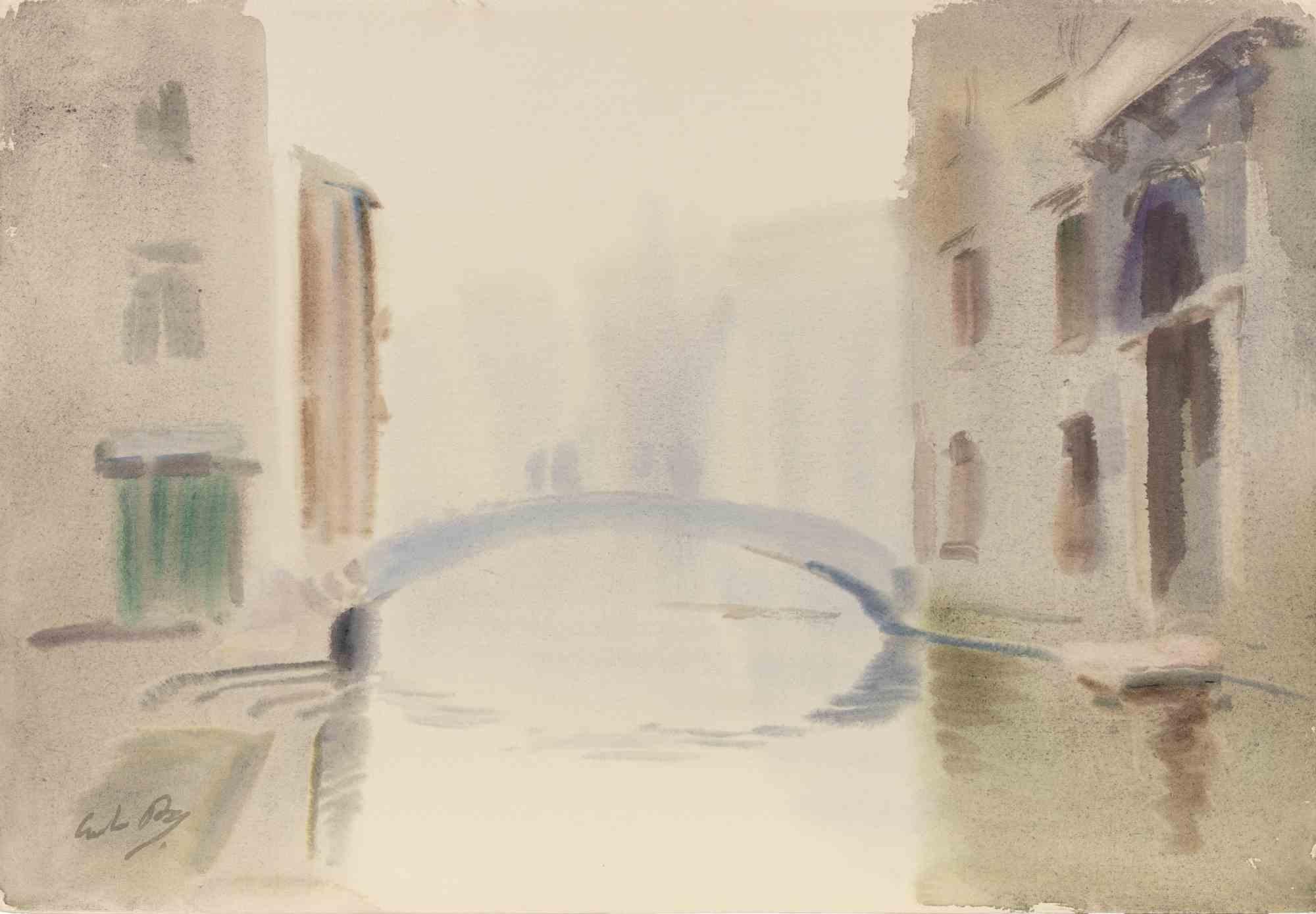 Watercolor on heavy paper realized by Carlo Ravagnan in 1970s.

Hand signed lower left.

Excellent condition.

Carlo Ravagnan was born in Udine on September 4, 1911, died in Venice in 1992.
He studied at the Art Institute of Venice and lived and