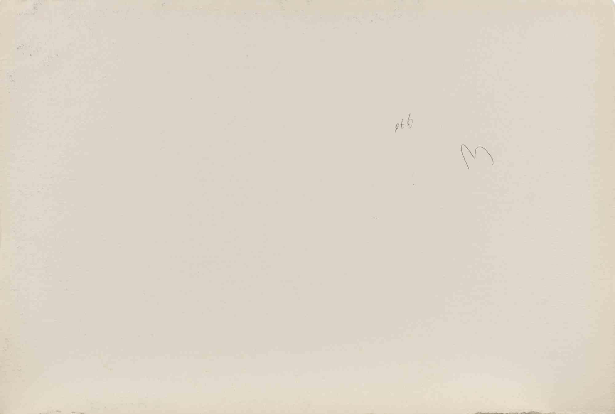View of La Giudecca dal Molo, Venice - Drawing by Carlo Ravagnan - 1976 For Sale 1