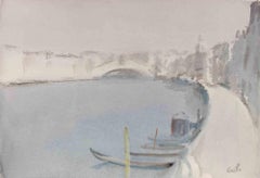 View of Venice - Drawing by Carlo Ravagnan - 1980s