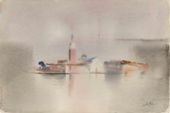 View of Burano - Drawing by Carlo Ravagnan - 1970s