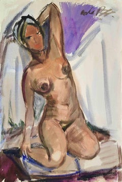 Nude of Woman - Drawing by Carlo Ravagnan - 1970s