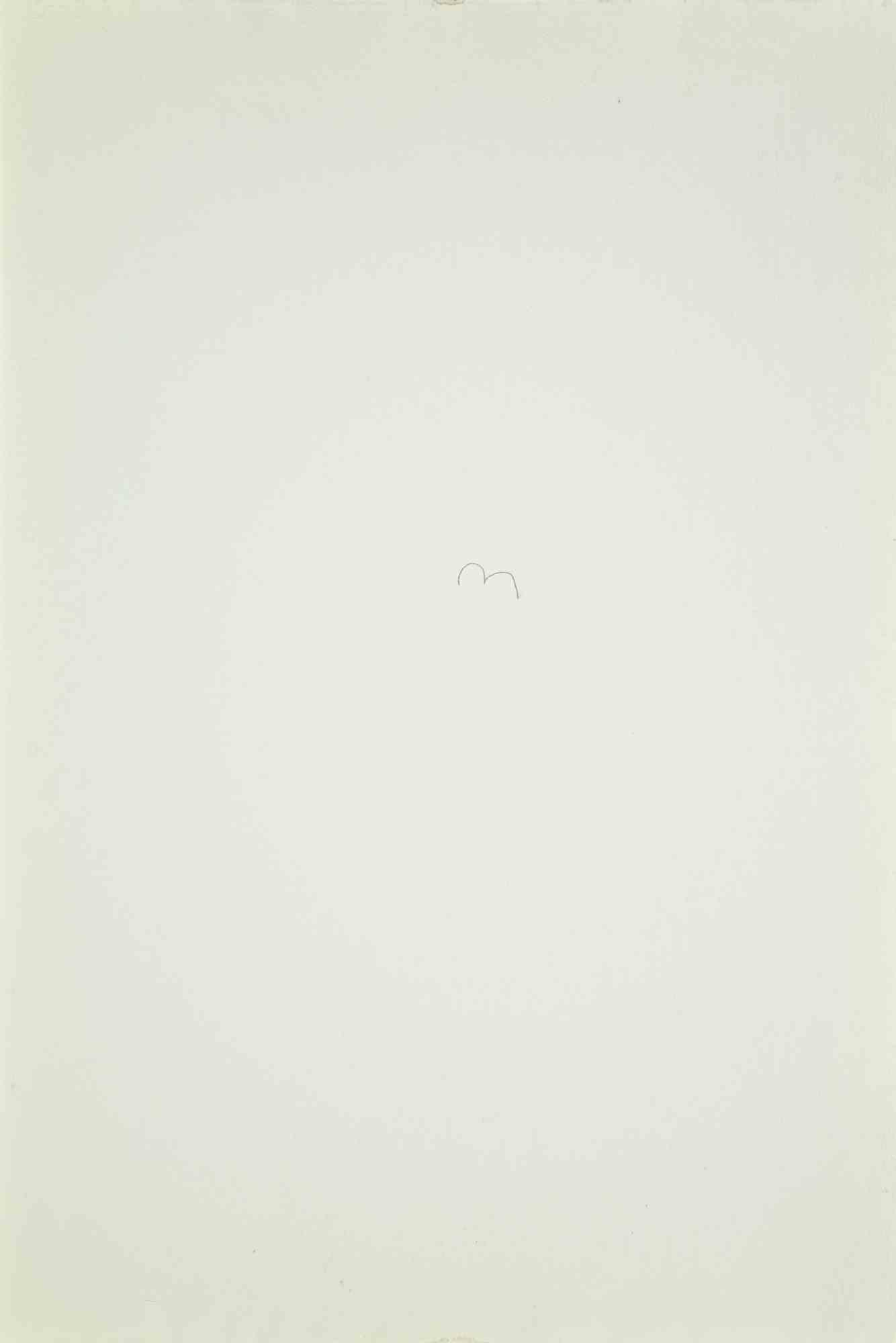 Desnudo de mujer - Dibujo de Carlo Ravagnan - Años 70 en venta 1
