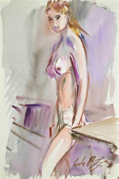 Nude of Woman - Drawing by Carlo Ravagnan - 1960s