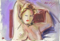 Nude of Woman - Drawing by Carlo Ravagnan - 1960s