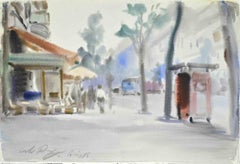 View of Paris - Drawing by Carlo Ravagnan - 1975