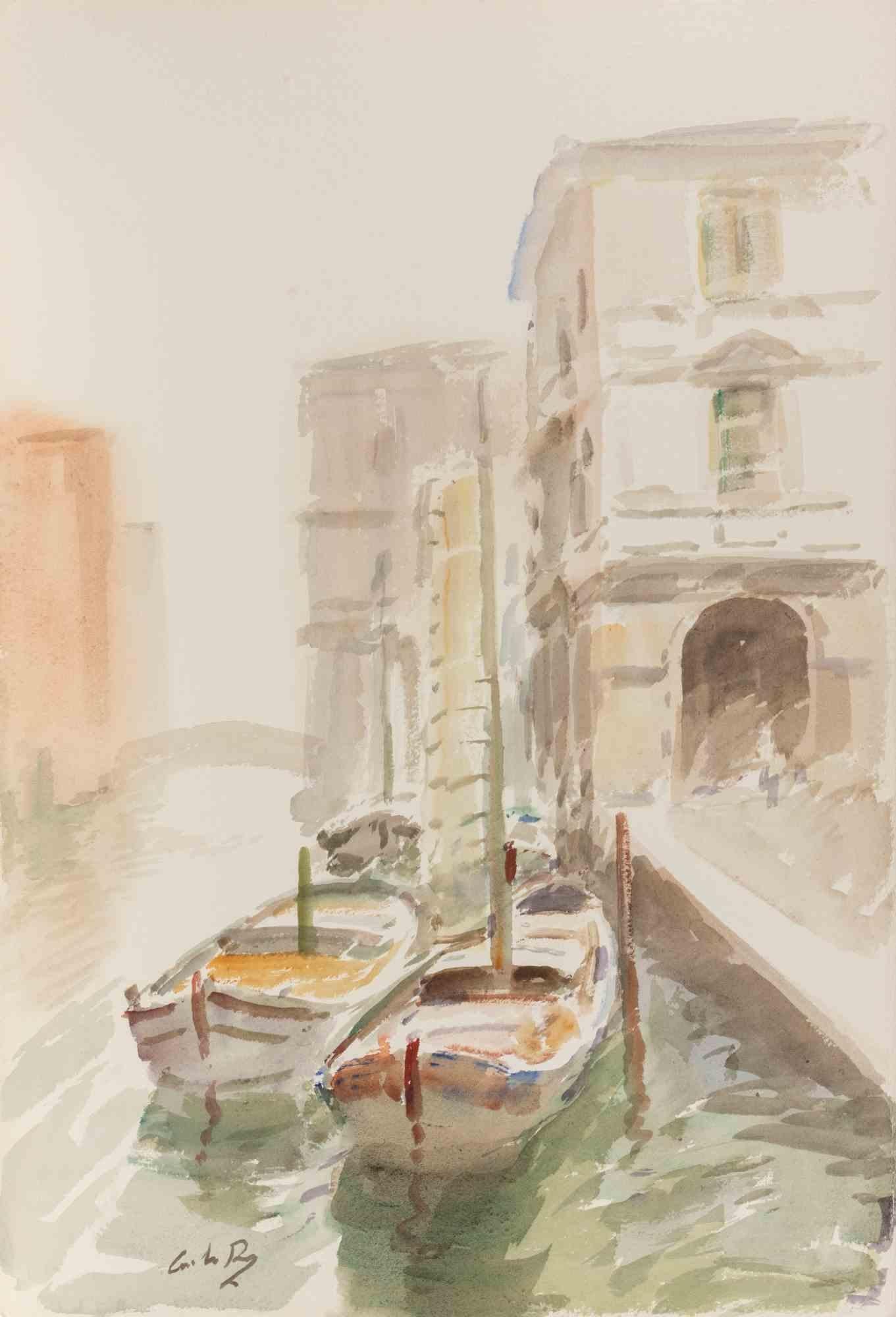 Vue de Venise - Dessin de Carlo Ravagnan - années 1970