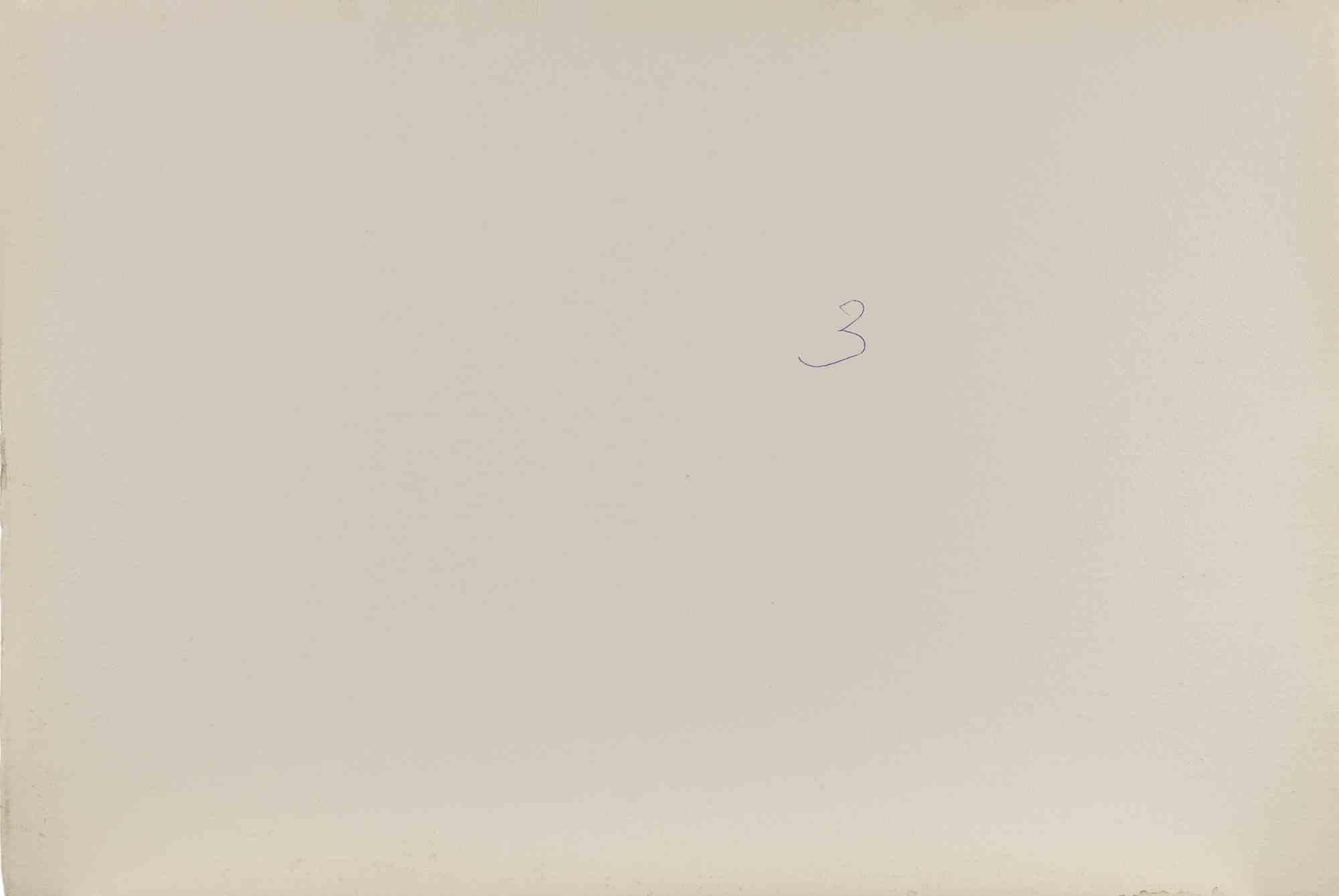 Vue de Venise - Dessin de Carlo Ravagnan - années 1970 en vente 1