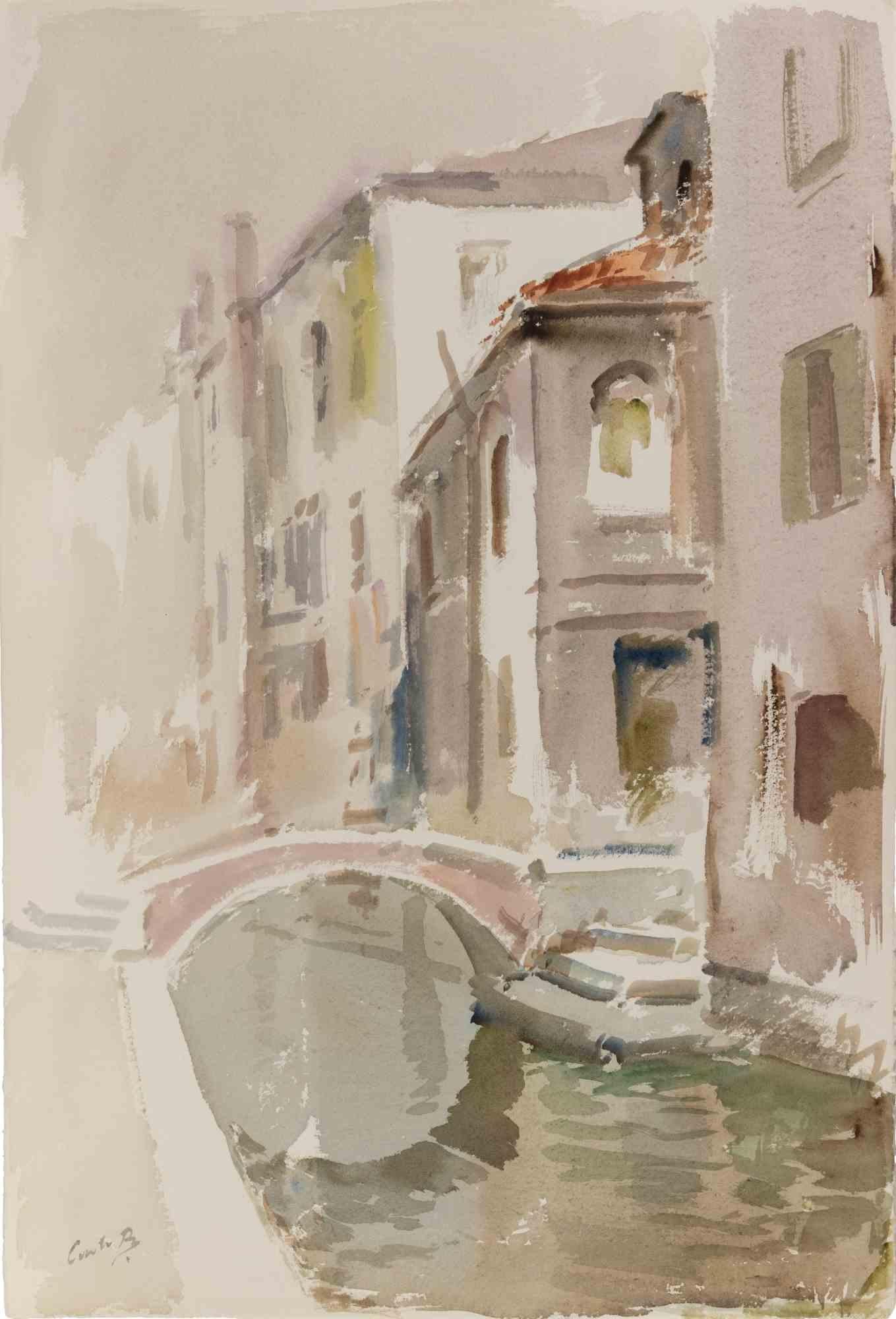 Vue de Venise - Dessin de Carlo Ravagnan - 1980