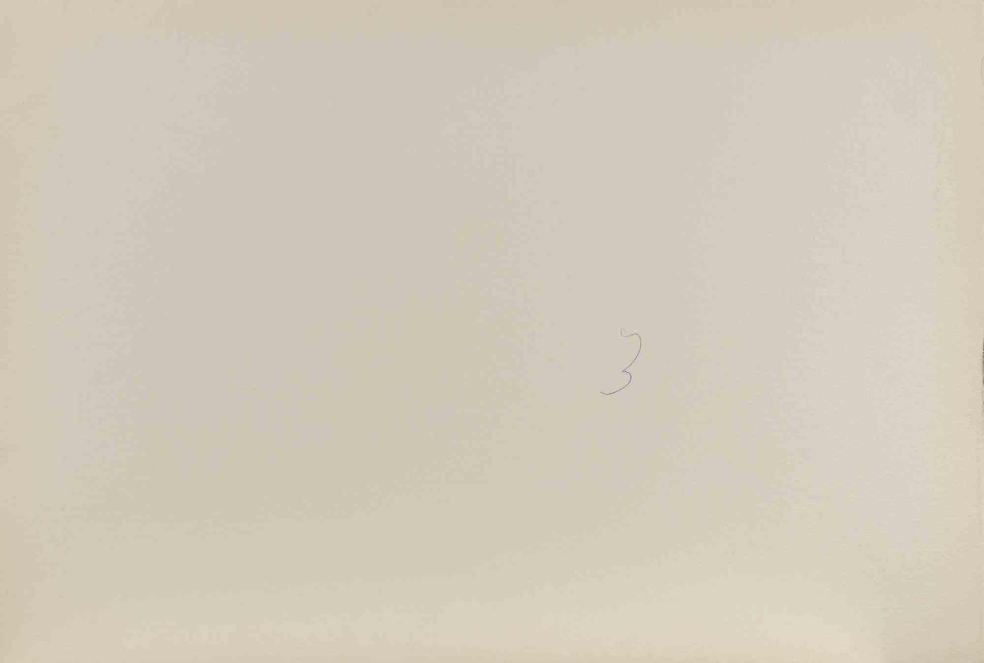 Vue de Venise - Dessin de Carlo Ravagnan - années 1970 en vente 1