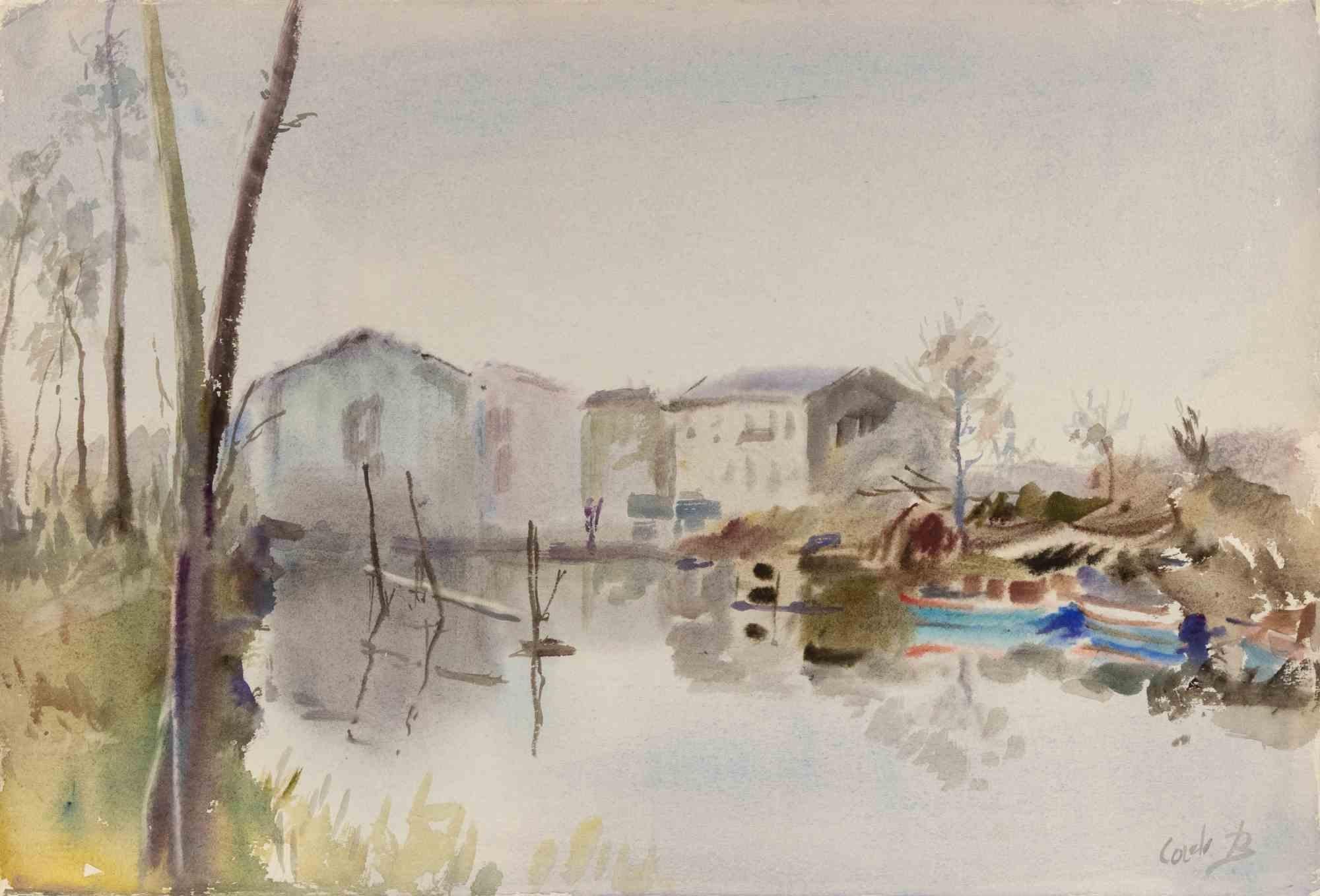 Watercolor on heavy paper realized by Carlo Ravagnan in 1978.

Hand signed lower right.

Hand signed and dated on rear.

Excellent condition.