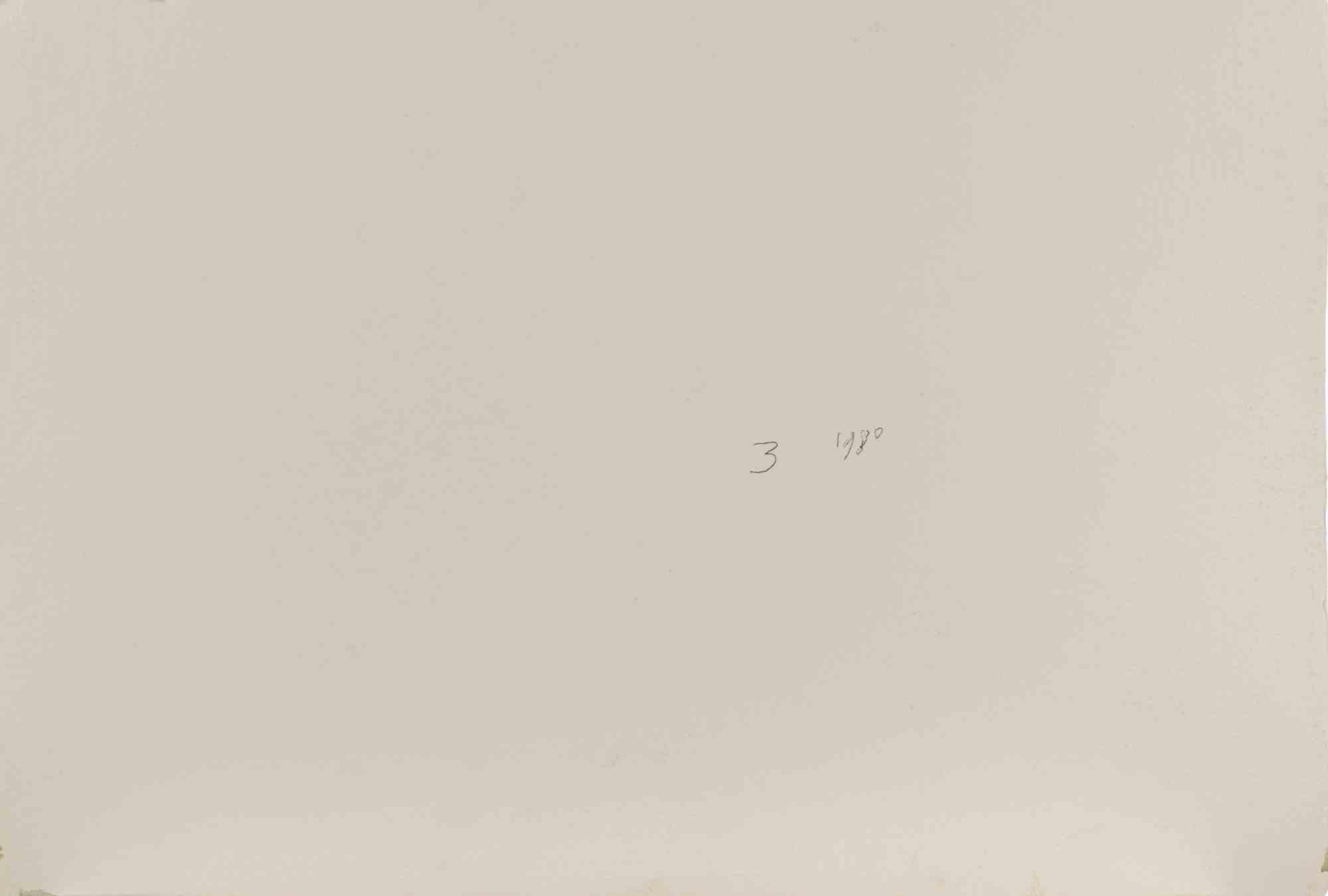 Vue de Venise - Dessin de Carlo Ravagnan - 1980 en vente 1