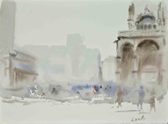 View of Venice - Drawing by Carlo Ravagnan - 1970s