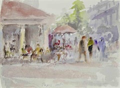 Everyday Life in Paris - Drawing by Carlo Ravagnan - 1970s