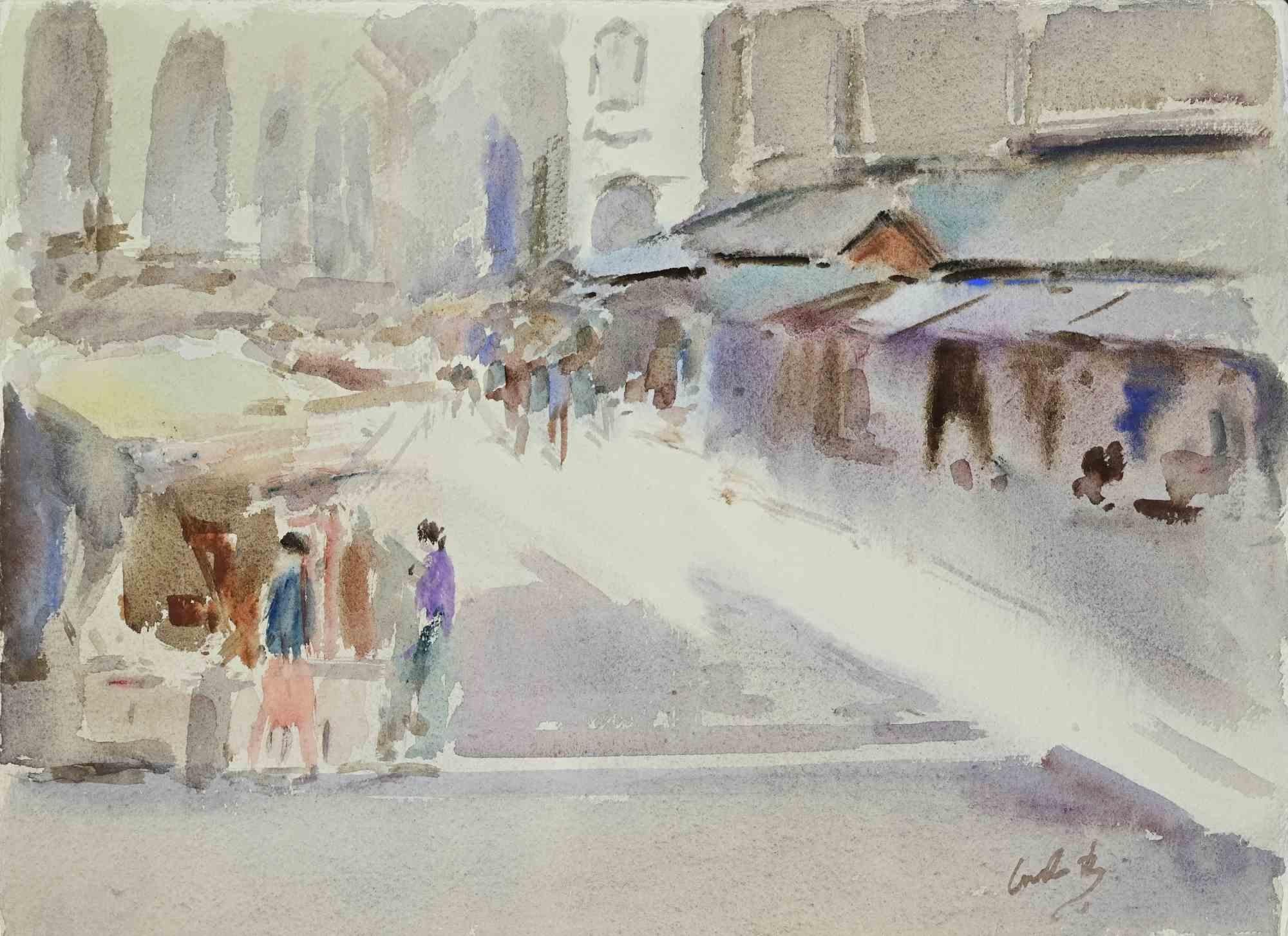Watercolor on heavy paper realized by Carlo Ravagnan in 1970s.

Hand signed lower right.

Excellent condition.

Carlo Ravagnan was born in Udine on September 4, 1911, died in Venice in 1992.
He studied at the Art Institute of Venice and lived and