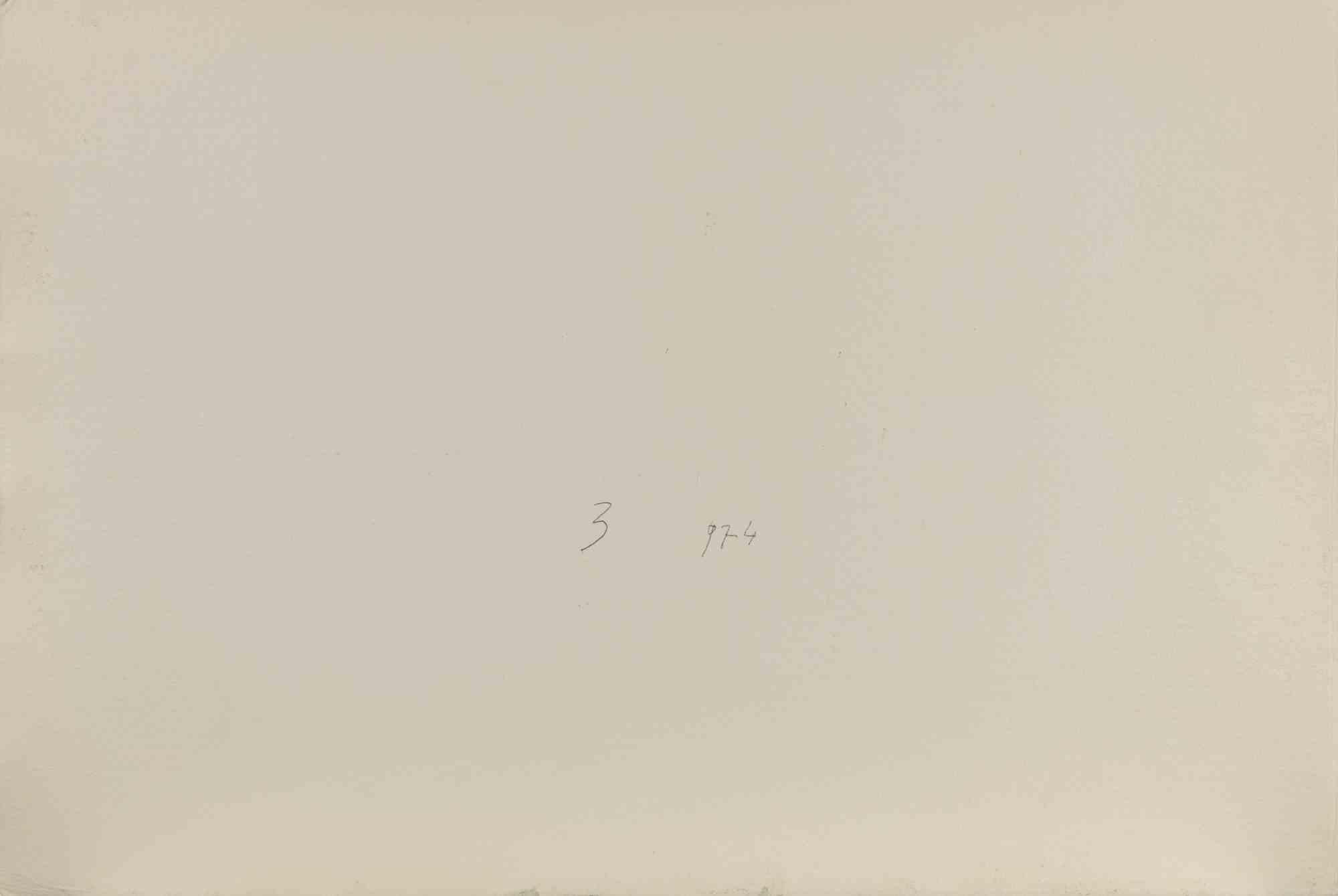 View of Venice - Drawing by Carlo Ravagnan - 1974 For Sale 1