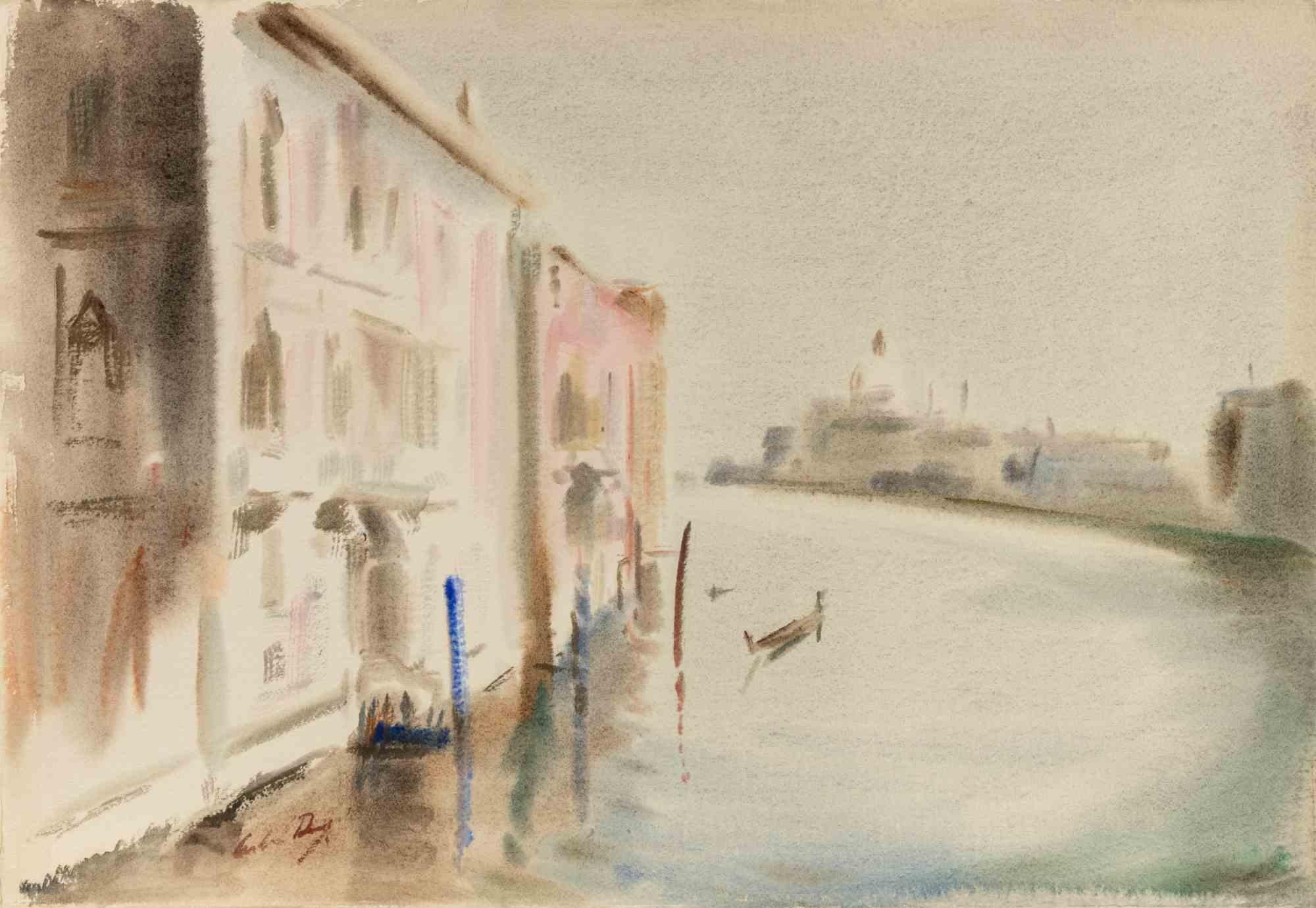 Watercolor on heavy paper realized by Carlo Ravagnan in 1970s.

Hand signed lower left.

Excellent condition.

Carlo Ravagnan was born in Udine on September 4, 1911, died in Venice in 1992.
He studied at the Art Institute of Venice and lived and