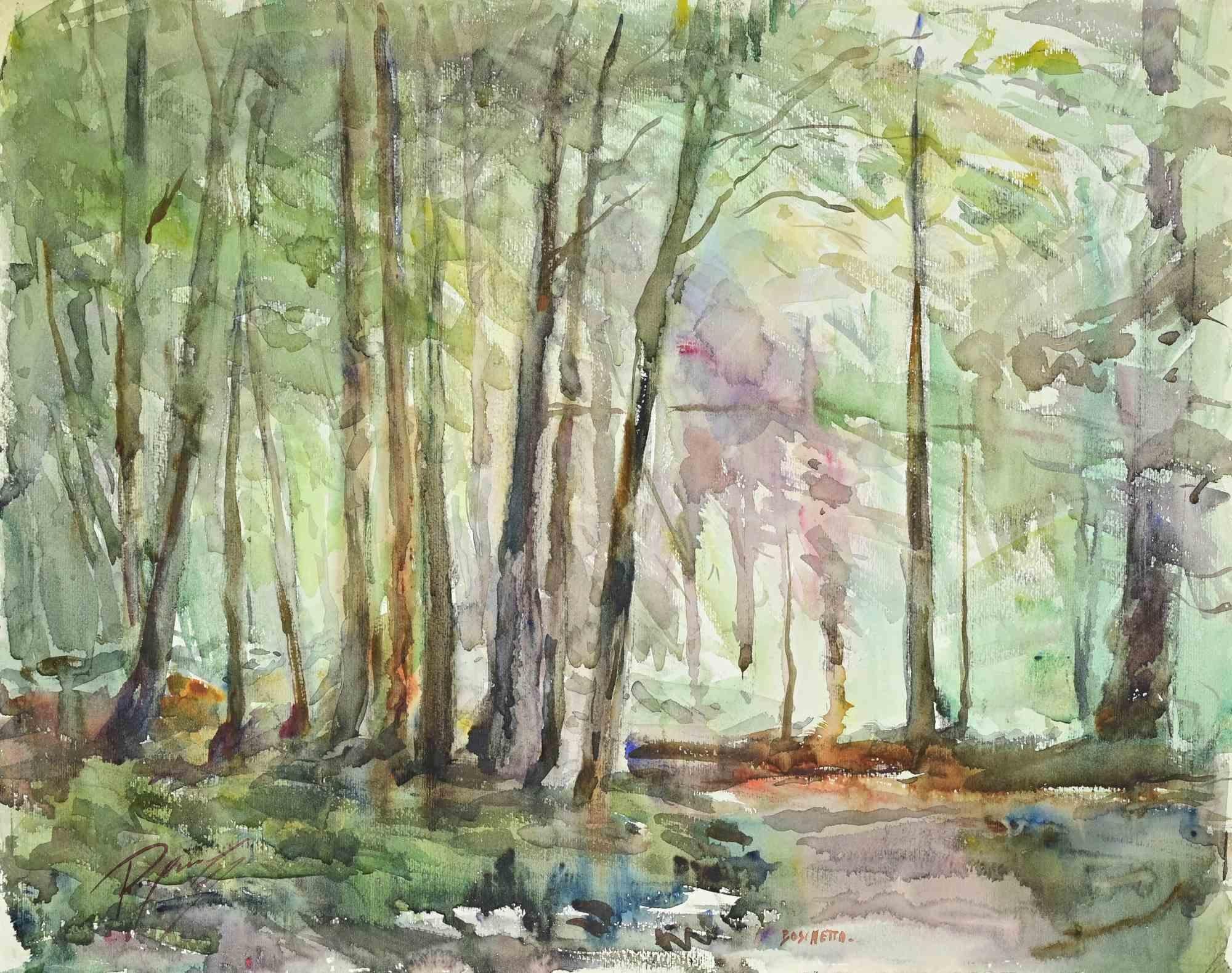 Watercolor on heavy paper realized by Carlo Ravagnan in 1968.

Hand signed lower left. Dated on rear.

Excellent condition.

Carlo Ravagnan was born in Udine on September 4, 1911, died in Venice in 1992.
He studied at the Art Institute of Venice and